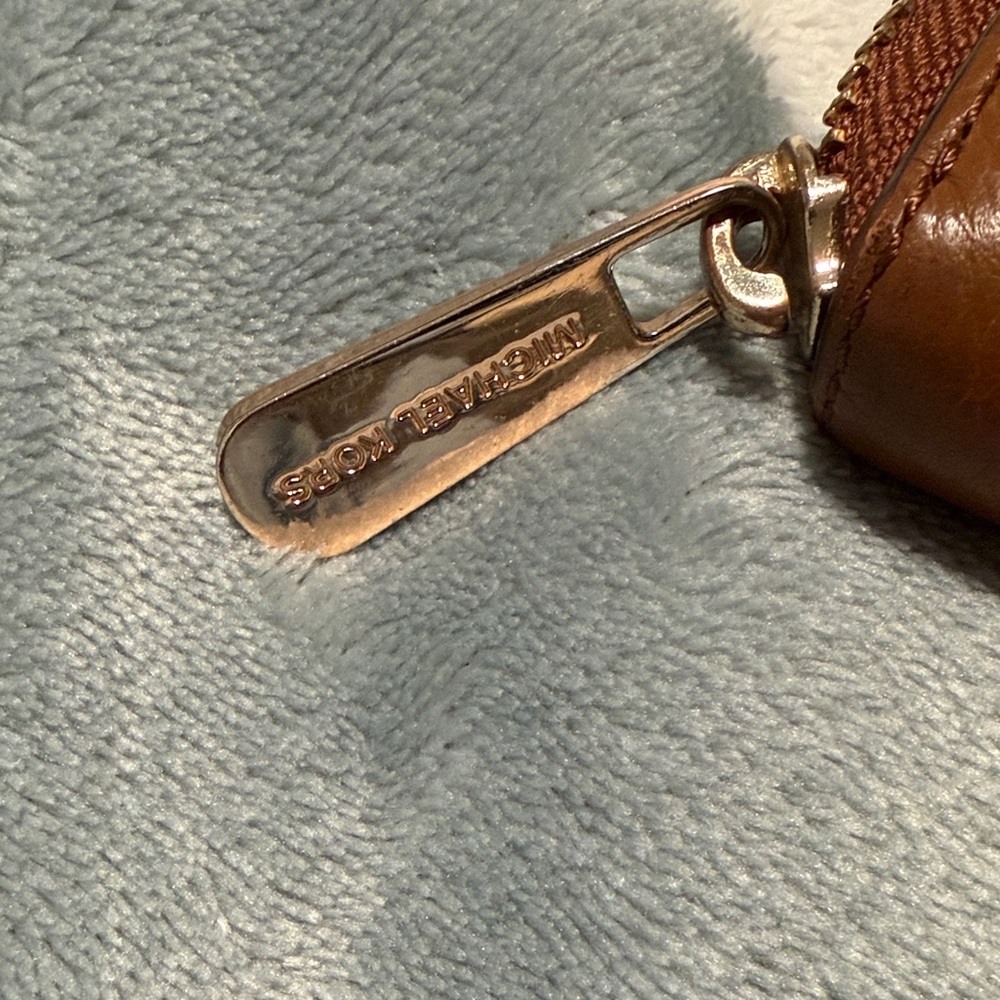 Michael Kors Tan Leather Zip Wallet - Picture 3 of 9